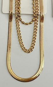 Gold Üç Sıra Zincir Kolye