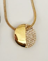Yarım Taşlı Gold Kolye